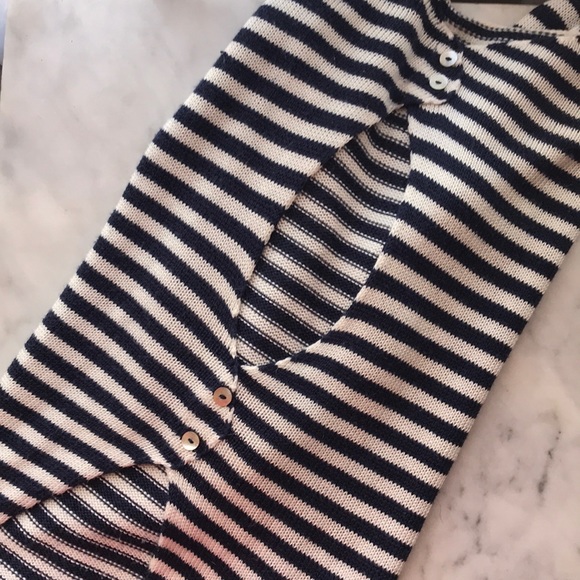 Zara Button-up Back Striped Cotton Sweater Sz S - Picture 3 of 4